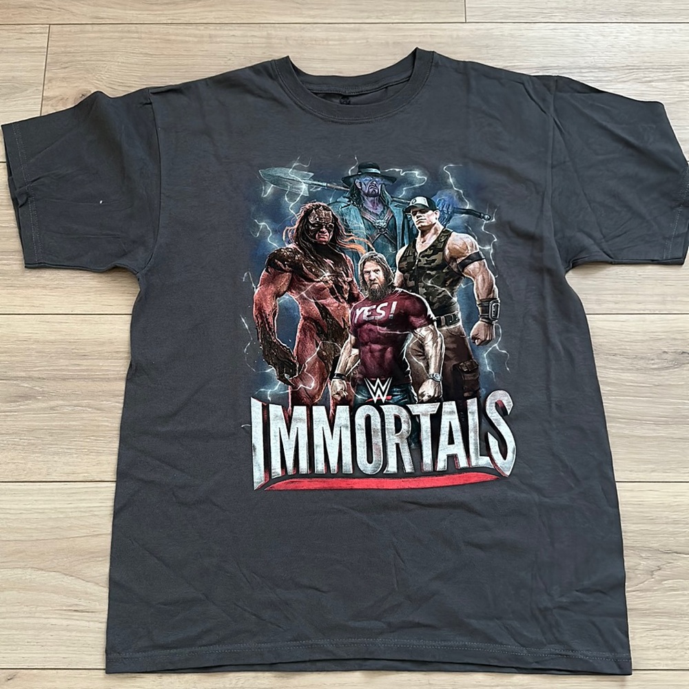 Immortals wrestling grey shirt-Large